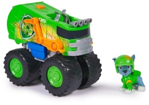 Masinuta PAW Patrol Rescue Wheels Rocky Monster Truck Verde cu Figurina si Proiectil - Img 8