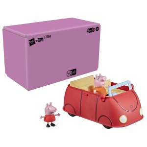 Masinuta Peppa Pig - Masina Rosie a Familiei, Include 2 Figurine, Sunete si Muzica - Img 2