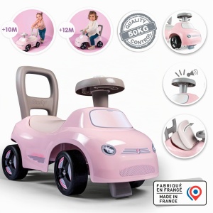 Masinuta Rutscher Smoby Mein Primul Meu Auto, Roz, cu Hupenlenkrad si Staufach - Img 2