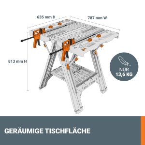 Masuta de lucru multifunctionala WORX Pegasus WX051, capacitate 450 kg, compacta - Img 3