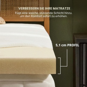 Matratzenauflage Tempur-Cloud, 5,1 cm, Alb, pentru Pat de Dimensiune Mare - Img 3