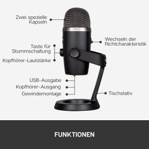 Microfon USB Blue Yeti Nano Negru Premium pentru Streaming si Podcasting - Img 8