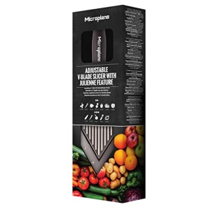 Microplane Feliator de legume reglabil cu lama in V si insertie de lama julienne cu lame din otel inoxidabil, inclusiv protectie pentru degete - Img 10