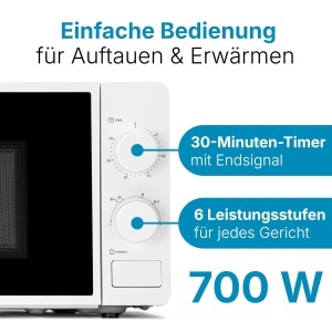 Microunde Clatronic MW 791 Alb 700W Timer 20L - Img 2