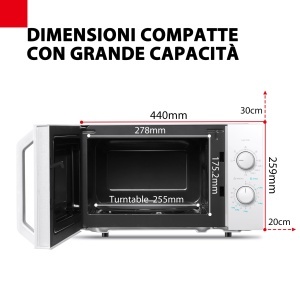 Microunde Toshiba MW2-MM20P(WH), 20L, 800W, Alb - Img 2