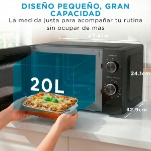 Microwaive Midea MMO-MMP01MZES, 20 Litri, 700 W, Negru - Img 2