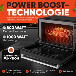 Mikroonde ProfiCook PC-MWG 1204, 23L, 1000W, fara dretteller - Img 3