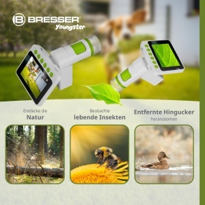 Mikroscop digital Bresser Youngster pentru copii, 11,4x-129,8x, cu ecran LCD de 3,5 inch - Img 3