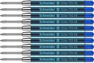 Mina pentru stilou Schneider Slider 755, Viscoglide, 10 buc, albastru