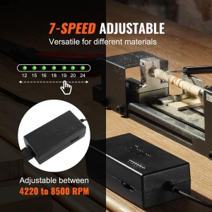 Mini Drehbank VEVOR HS001 96W cu viteza de 8500 Umin si diametru maxim de 70 mm - Img 4