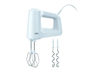 Mixer de mana Braun MultiMix 3 HM 3000 - Mixer de mana cu 5 setari de viteza si functie turbo, incl. tel si carlig de aluat, 450 wati, alb - Img 6