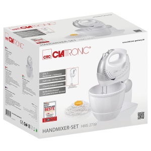 Mixer de mana Clatronic HMS 2739, 250W, 5 viteze, cu bol rotativ, alb - Img 8
