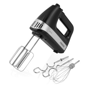 Mixer de mana Princess Power 500 - 3 atasamente de amestecare, 5 viteze de amestecare, 500 wati, cu cutie de depozitare, 222206, 01.222206.01.001, negru, argintiu - Img 1