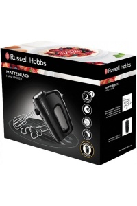 Mixer de mana Russell Hobbs Mixer de mana Negru mat 5 niveluri de viteza functie turbo 2 teluri si carlige de aluat sigure pentru masina de spalat vas - Img 2