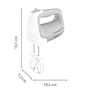 Mixer de mana Tefal Prep'Mix, 450 W, mixer de mana cu 5 viteze, 2 teluri si 2 carlige de aluat din otel inoxidabil, design ergonomic, accesorii sigure pentru masina de spalat vase, HT450B - Img 7