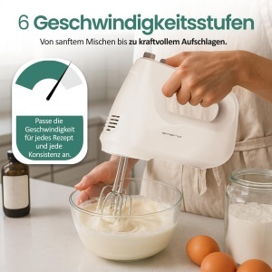 Mixer electric EMERIO HM-124178, 250W, 6 viteze, accesorii din inox - Img 2