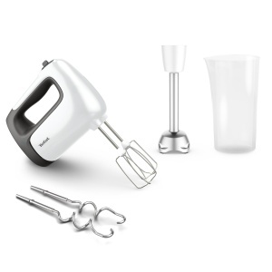 Mixer manual Tefal PrepMix 500W, albgri, cu 5 viteze si functia Turbo