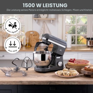 Mixer planetar Karaca Mastermaid Chef Pro 1500W 5L Gri - Img 4