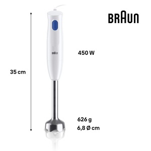 Mixer vertical Braun MultiQuick 1 MQ10201MWH 450W EasyTwist accesorii incluse Alb - Img 3