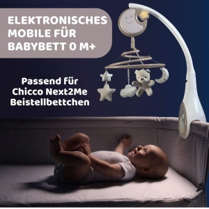 Mobila pentru bebelusi Chicco Next2Dreams 3-in-1, muzica, lumina moale, bej - Img 2