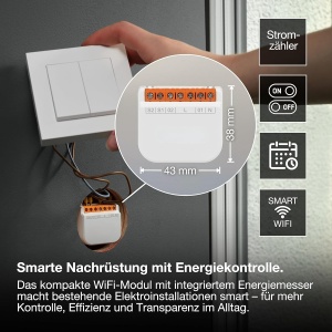 Modul de comutare OSRAM SMART WiFi, 2 canale, 10A, cu monitorizare energie, Alb - Img 2