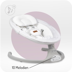 MoMi KENANI Leagan pentru copii 9 kg Bluetooth si telecomanda cu protectie solara si plasa impotriva insectelor - Img 5