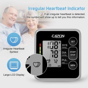 Monitoare de tensiune arteriala CAZON Monitor digital complet automat al tensiunii arteriale Masurarea ritmului cardiac Masurarea tensiunii arteriale mare cu manseta mare 2x120 Negru cu utilizator dublu - Img 5