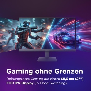 Monitor Gaming Lenovo LOQ 27-10, 27 inch, Full HD, 200 Hz, 0.5 ms, Gri - Img 2