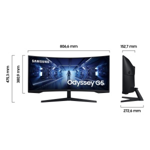 Monitor Gaming Samsung G5 C34G55TWWP, 34 inch, UWQHD, 165 Hz, Negru - Img 2