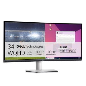 Monitor LED Curved Dell S3423DWC 34 inch WQHD 100Hz USB-C AMD FreeSync