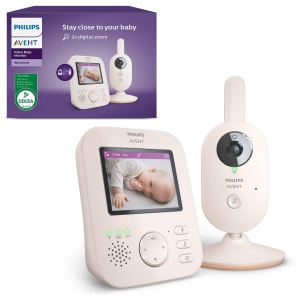 Monitor pentru bebelusi PHILIPS Avent cu camera avansata - Certificat DEKRA Privat si securizat - Ecran de 2,8", zoom x2, vedere nocturna in infrarosu, cantece de leagan (model SCD881/26)