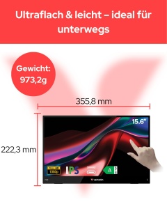 Monitor portabil Verbatim 15,6 Full HD, touchscreen, USB-C - Img 2