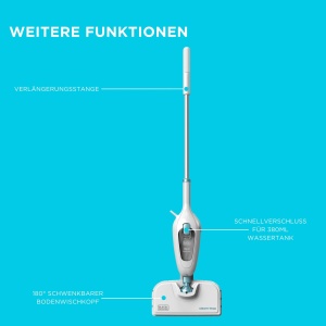 Mop cu aburi BLACKDECKER FSMH13E10, 1300W, 10-in-1, accesoriu detasabil - Img 6