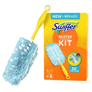 Mop cu maner Swiffer si 4 lavete pentru praf, design ergonomic