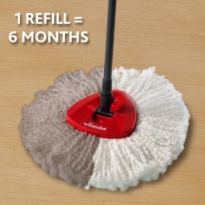 Mop cu microfibre Vileda Turbo Classic, alb, 2 bucati - Img 3