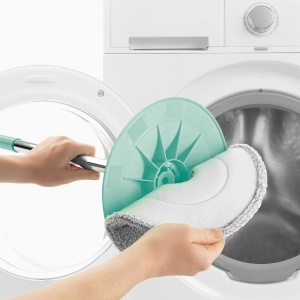 Mop cu putere de absorbtie CLEANmaxx Power Spin-Mopp Set 2 bucati microfibra 23cm - Img 3