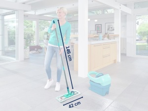 Mop pentru podea Leifheit Profi XL, sistem Click, 42 cm, cu maner din otel - Img 8