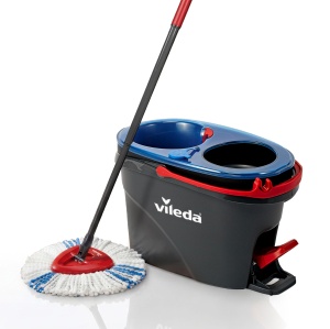 Mop rotativ Vileda H2PrO cu eimer, sistem cu doua rezervoare, microfibra