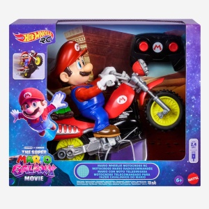 Motocicleta cu telecomanda Hot Wheels Mario Kart, Wheelie Motocross, detalii autentice - Img 6