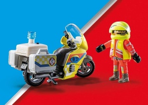 Motocicleta de salvare PLAYMOBIL 71205 cu lumini, 20 piese, pentru copii 4 - Img 6
