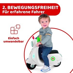 Motocicleta pentru copii Chicco Vespa Primavera cu roti detasabile si efecte sonore 1-3 ani - Img 5
