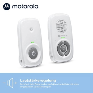 Motorola Nursery AM21 Baby Monitor Audio - Monitor digital pentru bebelusi cu tehnologie DECT pentru monitorizare audio - Raza de actiune de 300 de metri - Microfon de inalta sensibilitate, 1 bucata (1 pachet) - Alb - Img 3