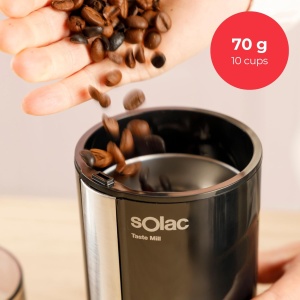 Moulinet electric Solac Taste Mill 200W, 70g capacitate, inox, negrugri - Img 3