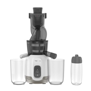 MOULINEX Ultra Juice Juicer pentru suc rece 2 filtre Sticla de baut 600 ml extra lata 85 mm Program automat Easy Clean Juicer pentru fructe si legume intregi, silentios, 200 W, ZU600110 - Img 1