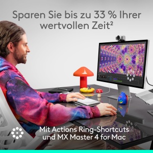 Mouse Bluetooth Logitech MX Master 4 pentru Mac, ergonomic, 8K DPI, negru - Img 3