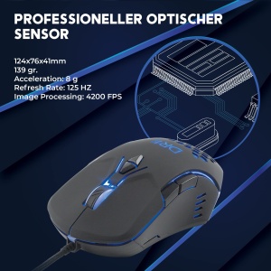 Mouse de gaming DR1TECH Guardian cu cablu - 7 butoane pentru pana la 3200 DPI - Design usor si durabil - Mouse de gaming ergonomic pentru PC/PS4/XBOX - Img 6