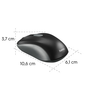 Mouse fara fir Hama pentru stangaci si dreptaci (3 butoane, 2,4 Ghz, cu receptor USB nano, 1600 DPI, mouse optic, pentru notebook si PC) antracit/negru - Img 4