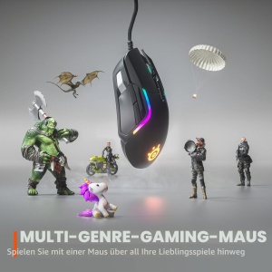 Mouse gaming SteelSeries Rival 5, 9 butoane, senzor optic, iluminare RGB, negru - Img 2