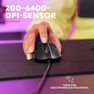 Mouse Gaming Trust Gaming GXT 928 Helox, Mouse USB cu fir ultrausor 65g, DPI reglabil (200-6400), Senzor optic, 6 butoane programabile, Iluminare RGB pentru PC de gaming MMO - Negru - Img 4