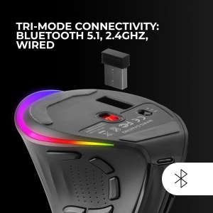 Mouse Gaming Vertical Mars Gaming MM-SK, Ergonomic, RGB, 8400DPI, Negru - Img 3
